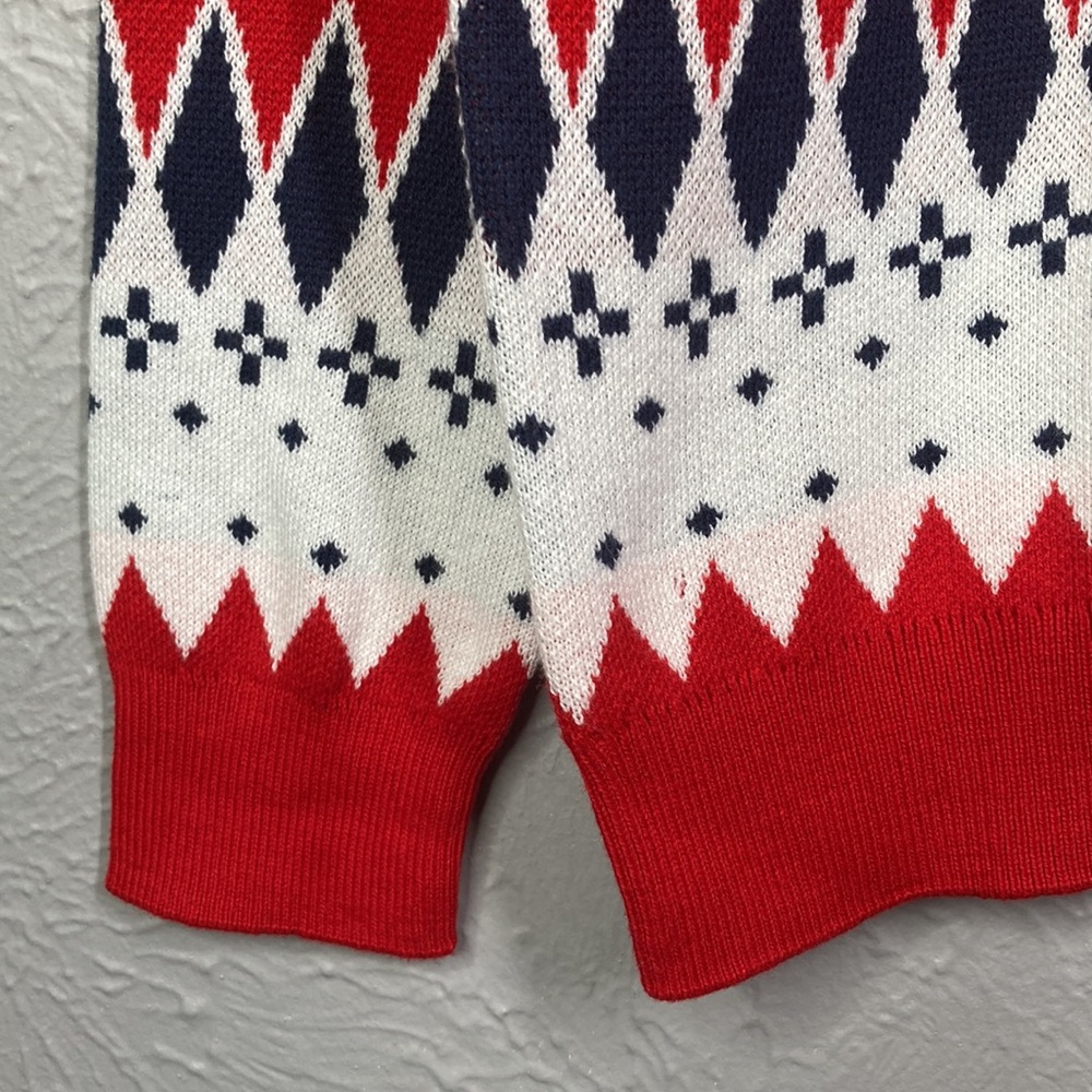 CHARTER CLUB Mens Red Patterned Crew Neck Cotton Blend Pullover Sweater … - Picture 3 of 9